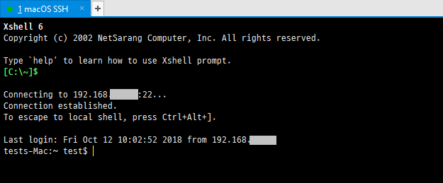 xshell-connect-macos-ssh-server
