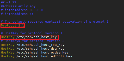 sshd_config hostkey